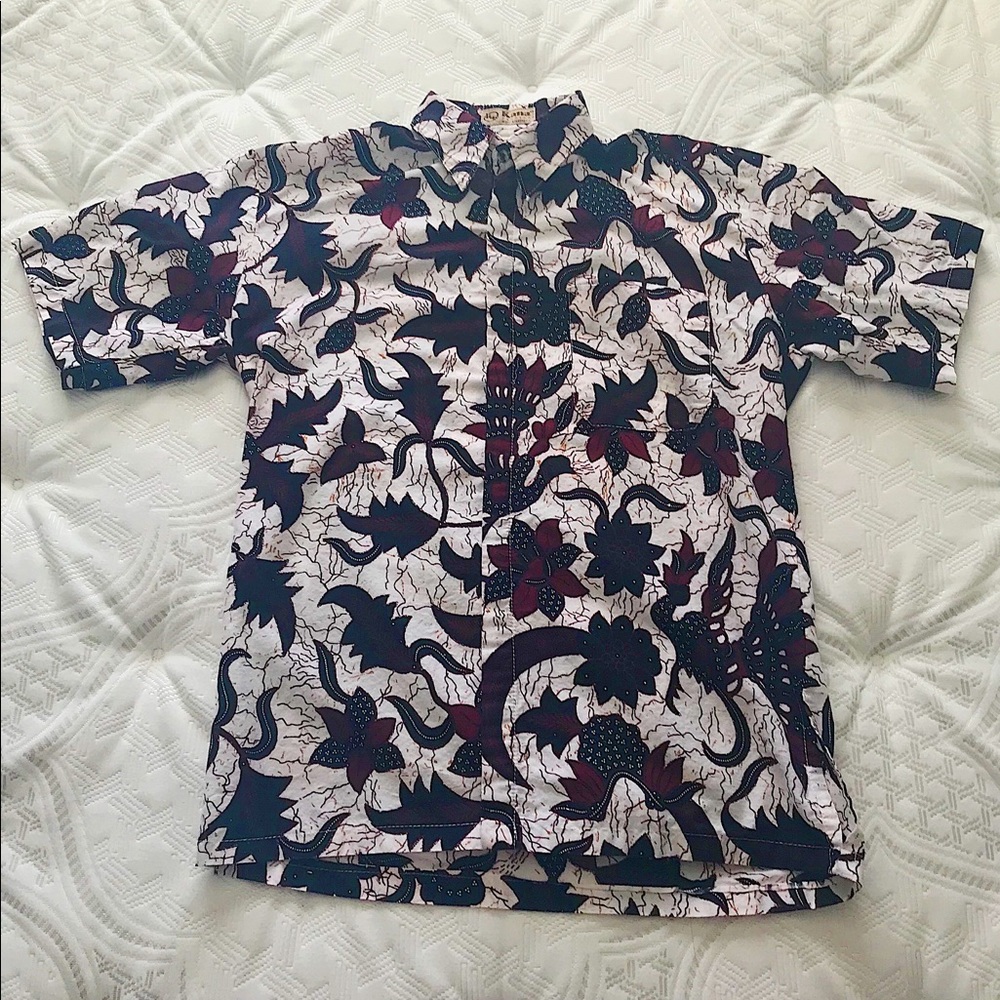 Men’s Short Sleeved Print Casual Cotton Shirt